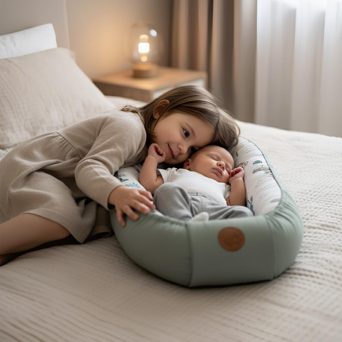Babynest babynestchen neugeborene 90 x 50 cm baby nestchen tragbar nest fĂŒr bett kinder kuschelnest coccon fĂŒr jungen und mĂ€dchen afrika blau
