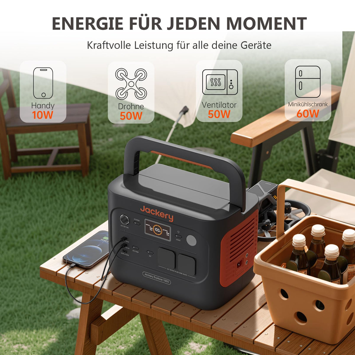 Jackery Explorer 1000 v2 Powerstation mit 100W Solarpanel