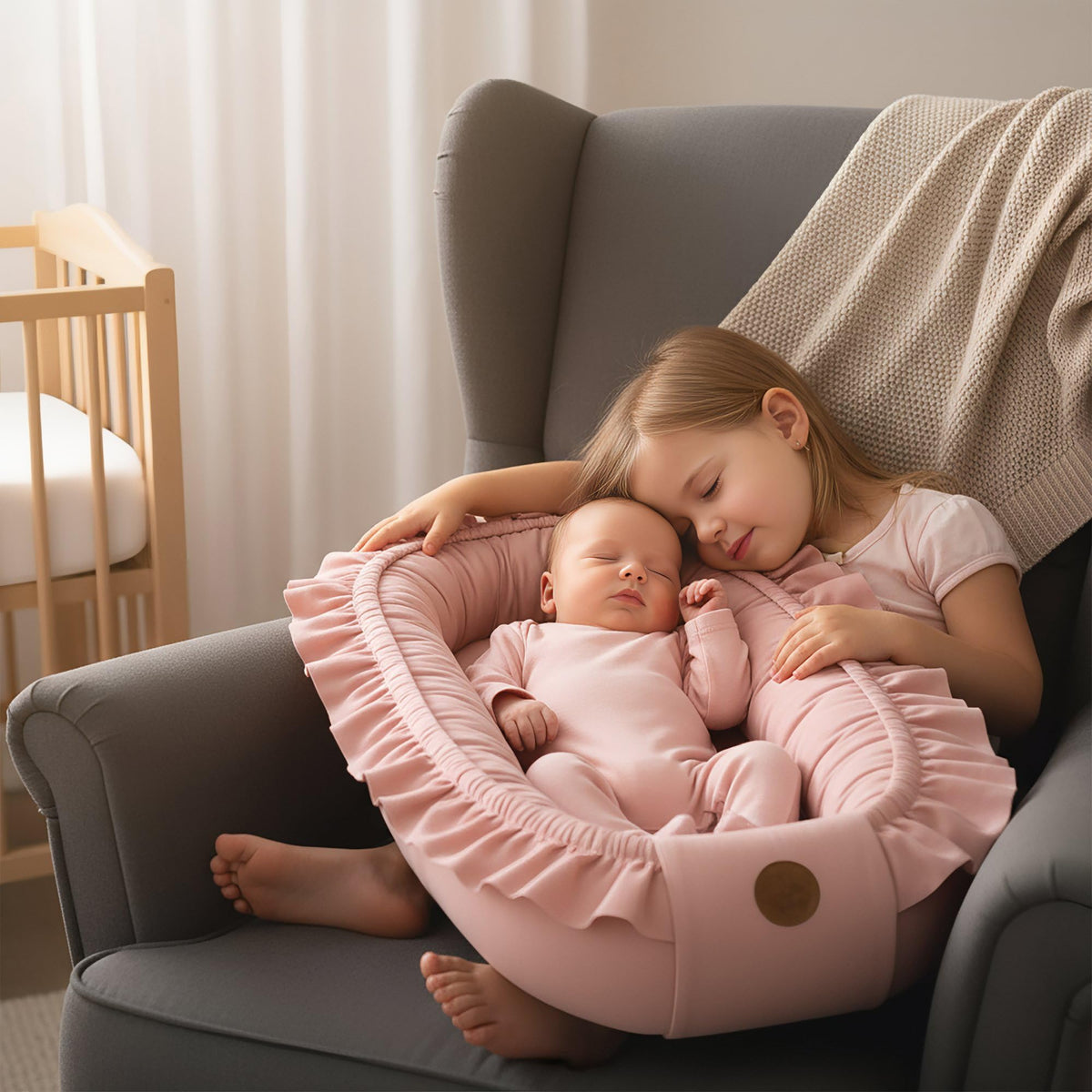 Babynest babynestchen neugeborene 90 x 50 cm baby nestchen tragbar nest fĂŒr bett kinder kuschelnest coccon fĂŒr jungen und mĂ€dchen schmutziges rosa