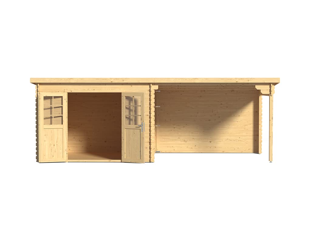 Woodtex Holz Gartenhaus Blockbohlenhaus CA2977
