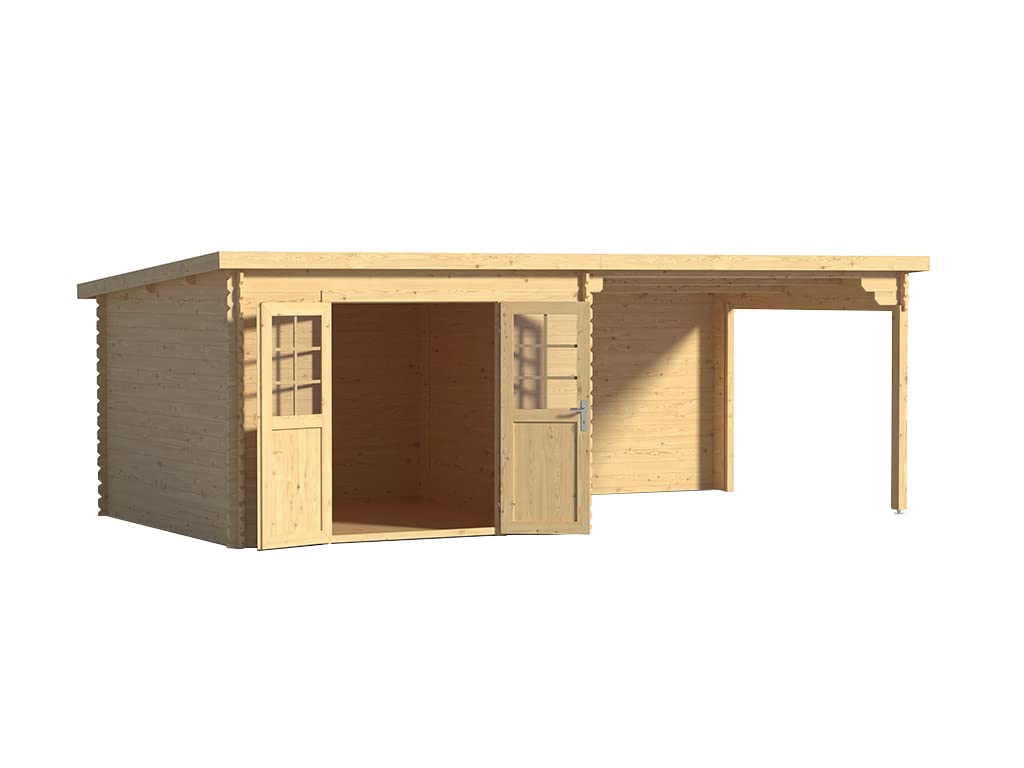 Woodtex Holz Gartenhaus Blockbohlenhaus CA2977