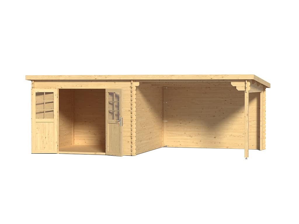 Woodtex Holz Gartenhaus Blockbohlenhaus CA2977