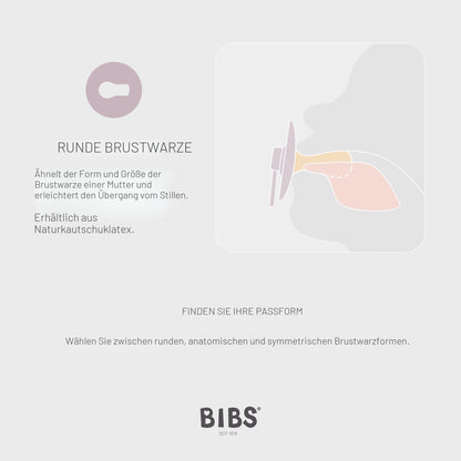 BIBS Colour Schnuller, 0-6 Monate, 2er-Pack, Dusty Pink/Cora