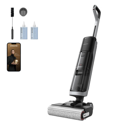 dreame H14 Pro Nass- und Trockensauger, 180° Lie-Flat, 60 °C Bürstenpflege, 5-min Trocknung, automatische Lösungsmittelverteilung, App-Steuerung, Doppelrotationsbürste, 18 kPa Saugkraft, Doppelkante