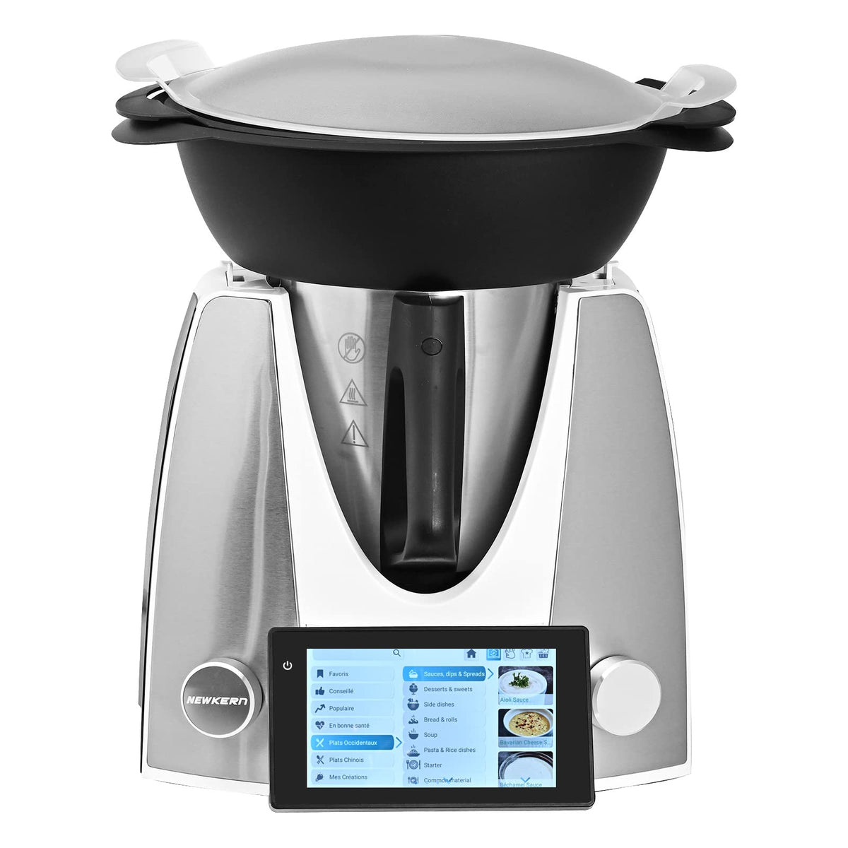 NewKern KE-7001 PRO Küchenmaschine mit Kochfunktion & WLAN – All-in-One Smart Cooking Roboter mit Touchscreen, Integrierte Rezepte, Waage, Dampfgarer, Kneten, Zerkleinern, Anbraten