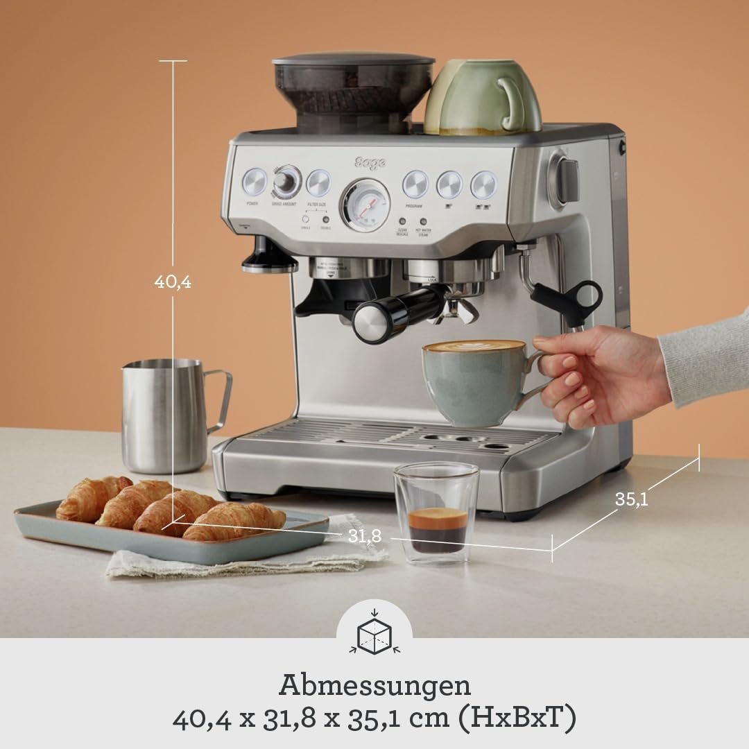 Sage The Barista Express, Kaffeemaschine mit manuellem, Schwarzer Sesam