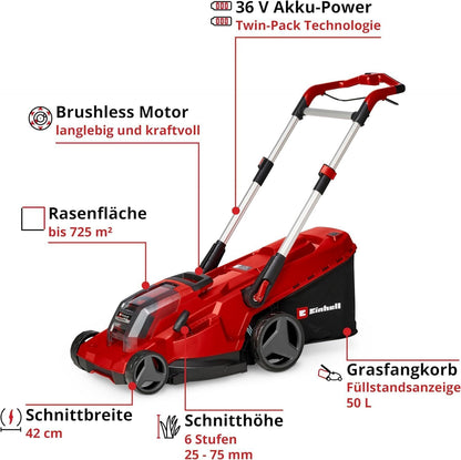 Einhell Akku-Rasenmäher RASARRO 36/42 Kit
