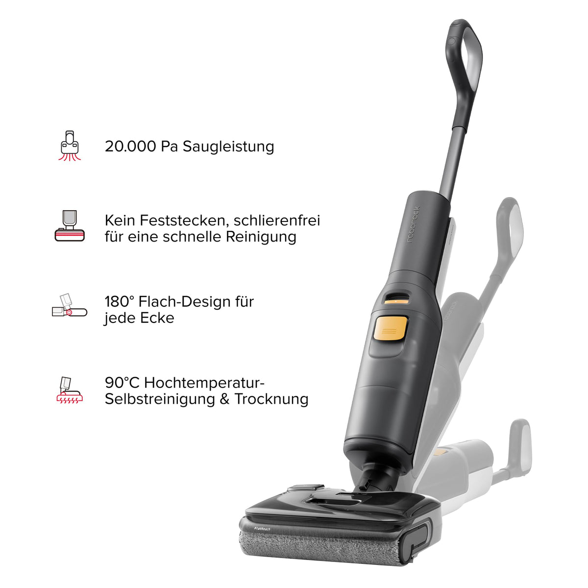 roborock F25 BX Nass Trockensauger, 20.000 Pa, 180° Flach absenkbar