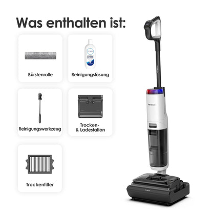Tineco Floor ONE S7 Stretch Turbo Akku-Nass-Trockensauger, 65 Minuten Laufzeit, 85°C Schnell-Trocknung mit Selbstreinigung, ReverseScrub für hartnäckige Flecken