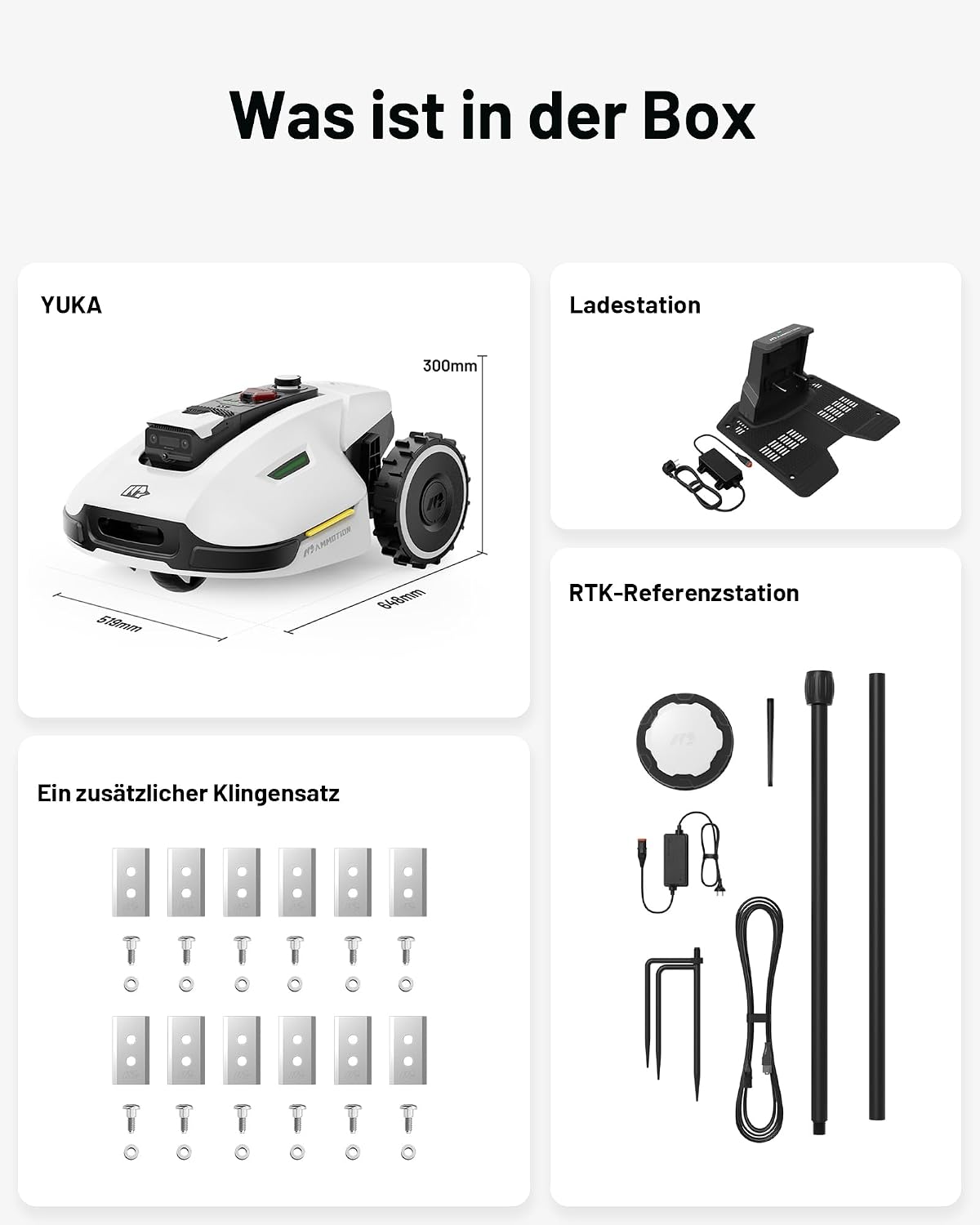 MAMMOTION YUKA 2000 Robotic Lawnmower without Boundary Cable, Max. 2400 m²