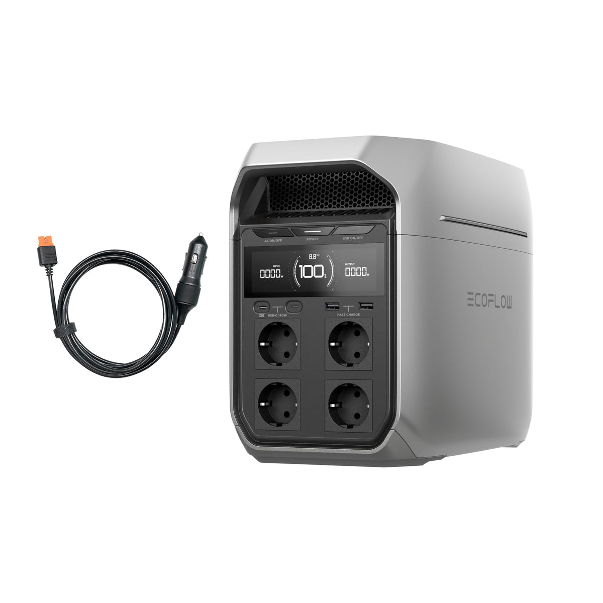 EF ECOFLOW Delta 3 Plus Portable Power Station, 1024 Wh LiFePO4 Battery, Fully Charged in 56 Minutes, 1800 W (3600 W Peak) Solar Generator for Emergency Power Supply, Camping