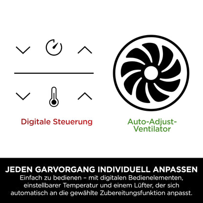 Ninja Dual Zone digitale Heißluftfritteuse, 9,5 L, 6-in-1, Metallic Grau