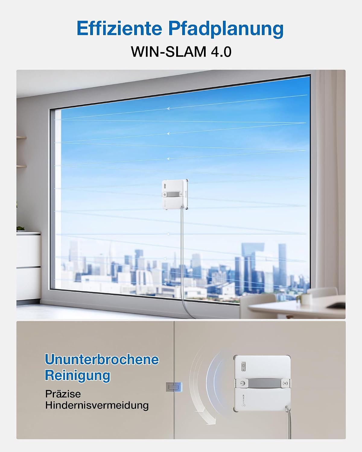 ECOVACS Winbot Mini 2 Window Cleaning Robot with Corner Brushes