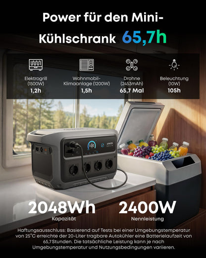 Anker SOLIX C2000 Gen 2 Tragbare Powerstation mit Autoladekabel, 2400W