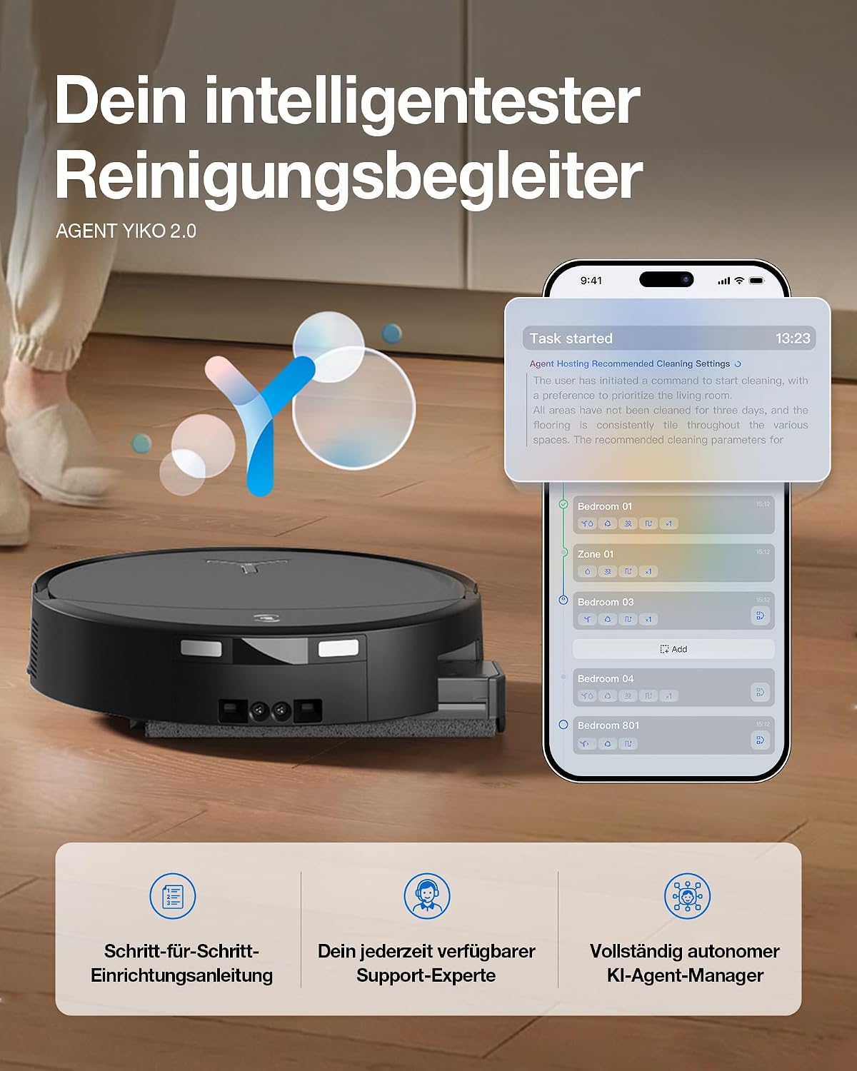 ECOVACS T90 PRO Omni Saugroboter mit Wischfunktion 30.000 Pa, PowerBoost