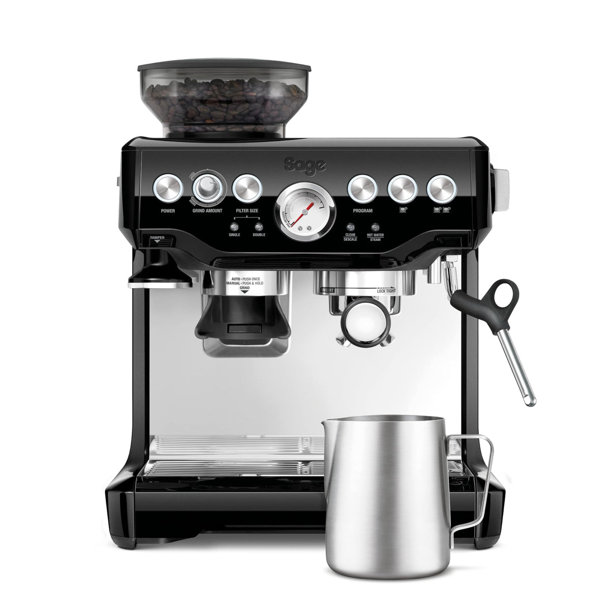 Sage The Barista Express, Kaffeemaschine mit manuellem, Schwarzer Sesam
