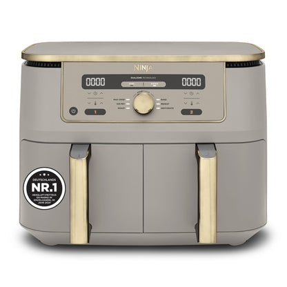 Ninja Dual Zone digitale Heißluftfritteuse, 9,5 L, 6-in-1, Stone/Gold