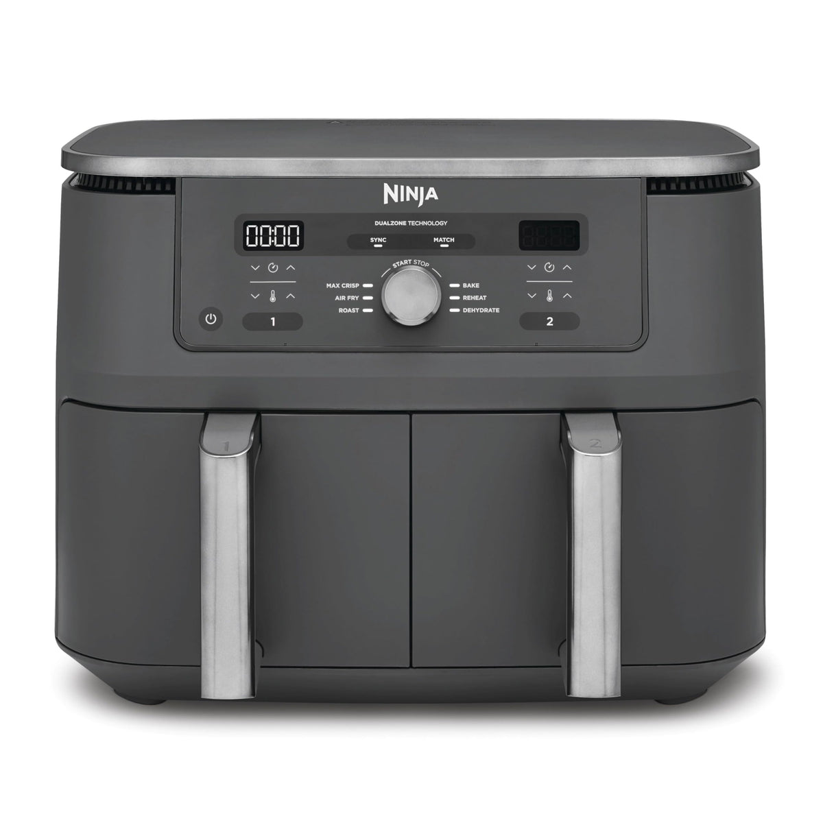 Ninja Dual Zone digitale Heißluftfritteuse, 9,5 L, 6-in-1, Metallic Grau