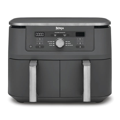 Ninja Dual Zone digitale Heißluftfritteuse, 9,5 L, 6-in-1, Metallic Grau
