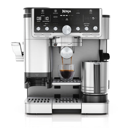 Ninja Luxe Pro 3-in-1-Kaffeemaschine mit Mahlwerk & Aufschäumer, Silber