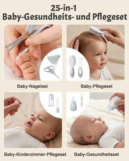 Lictin Baby Nagelfeile Elektrisch, 25 in 1 Baby Nagelset,Weiß