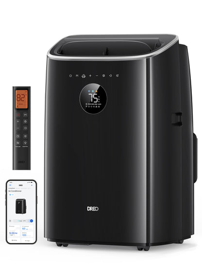 DREO Mobile Air Conditioner, 7,500 BTU Mobile Air Conditioner for Bedroom & Office, 3-in-1 Cooling/Ventilation/Dehumidification, App/Voice Control/Remote Control, Drainage-Free, Window Set, 2.5L/h