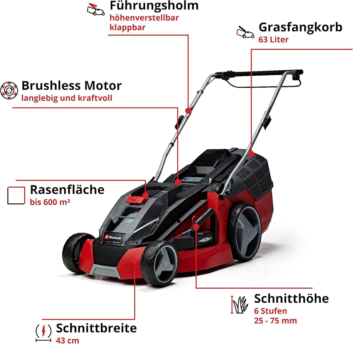 Einhell Akku-Rasenmäher GE-cm 43 Li M Kit