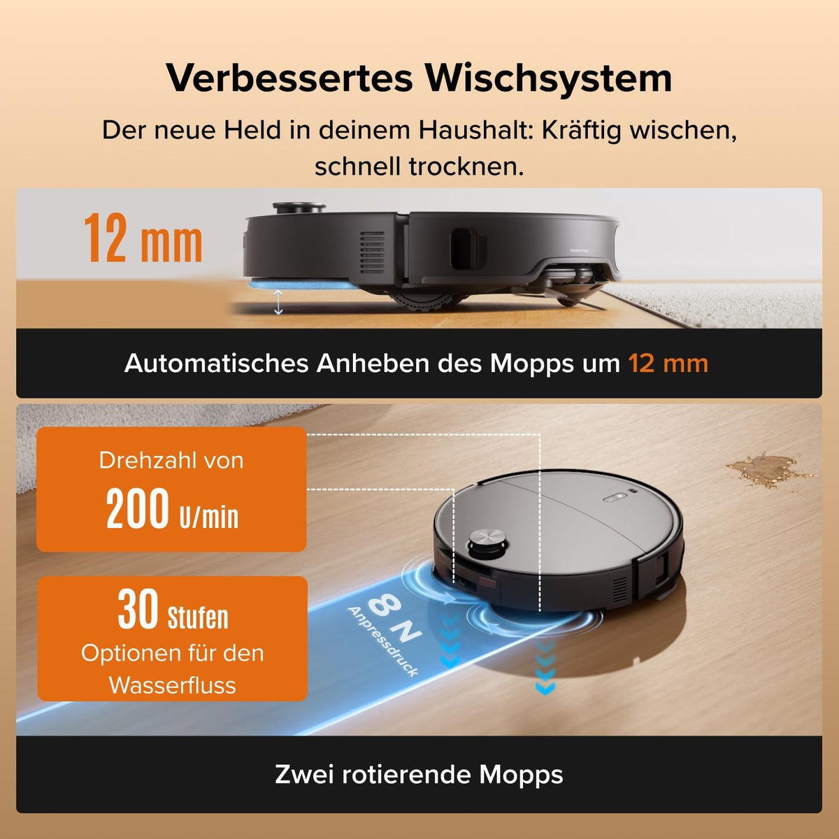 roborock Qrevo Edge 2 Set Robot Vacuum Cleaner with Mop Function and