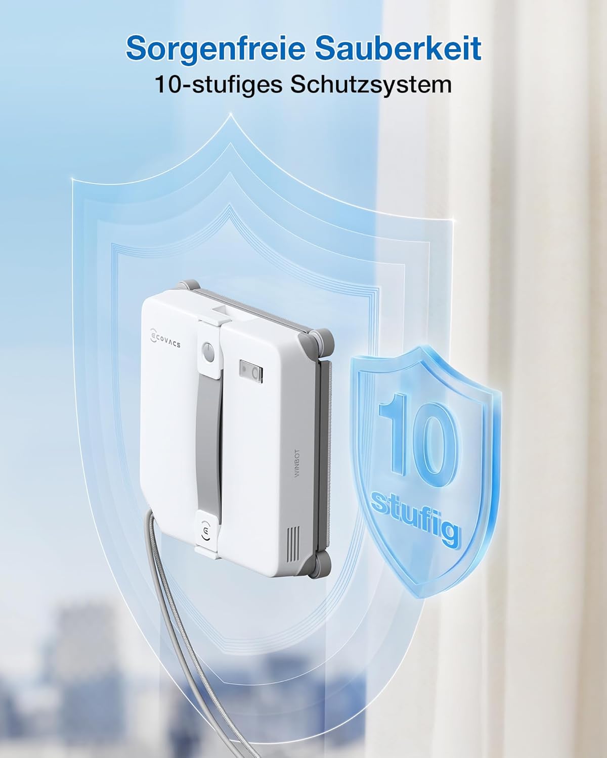 ECOVACS Winbot Mini 2 Window Cleaning Robot with Corner Brushes