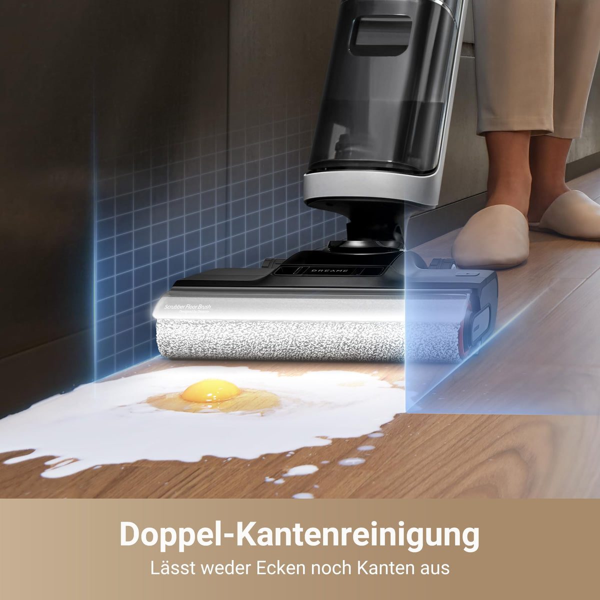 dreame H14 Pro Nass- und Trockensauger, 180° Lie-Flat, 60 °C Bürstenpflege, 5-min Trocknung, automatische Lösungsmittelverteilung, App-Steuerung, Doppelrotationsbürste, 18 kPa Saugkraft, Doppelkante