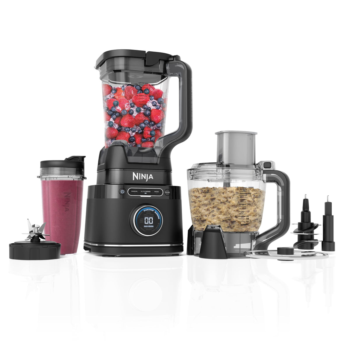 Ninja 3-in-1 Detect Power Blender Processor Pro, 1200 W, Schwarz