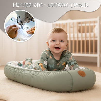 Babynest babynestchen neugeborene 90 x 50 cm baby nestchen tragbar nest für bett kinder kuschelnest coccon für jungen und mädchen afrika blau