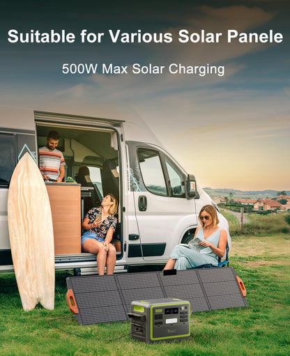FOSSiBOT F2400 Powerstation mit 200W Solarpanel, Solargenerator 2048Wh LiFePO4 Batterie 230V 2400W 3AC Ausgängen (4800W Peak), Mobile Stromerzeuger für Camping/Reise/Zuhause/Notfall usw