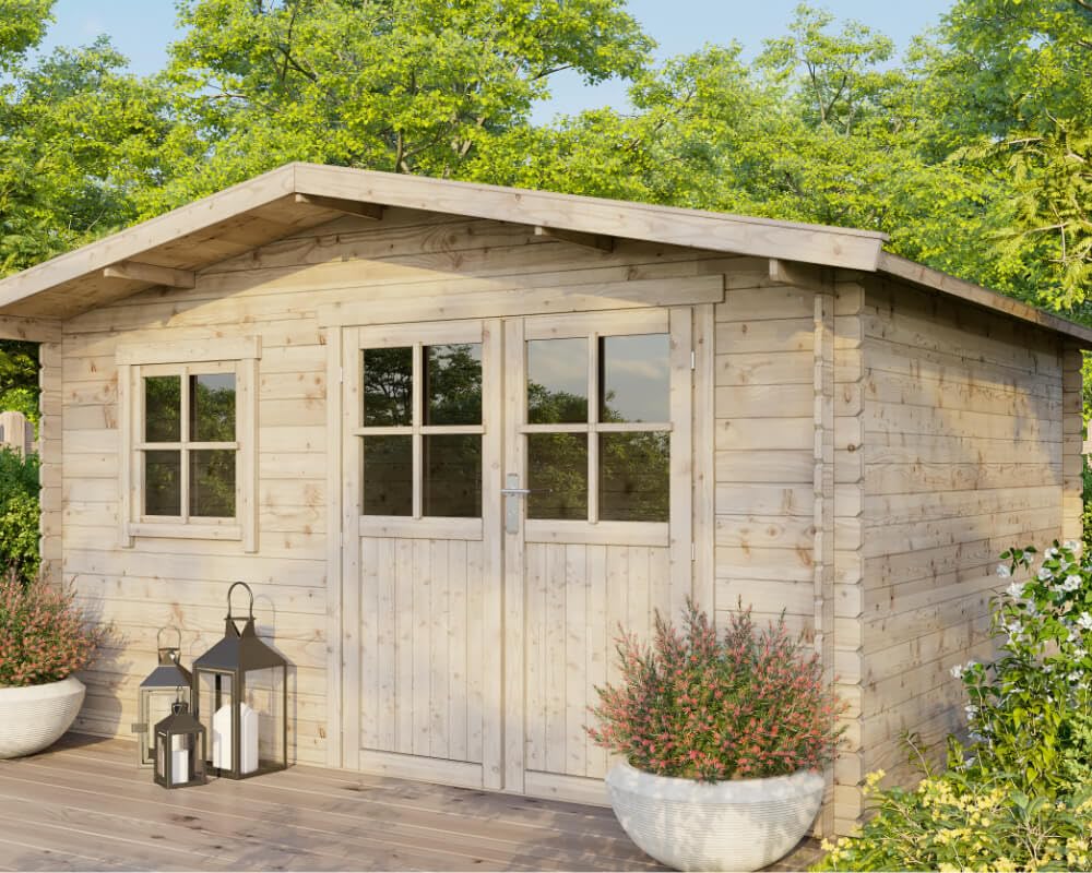 McGaRDEN Gartenhaus Gerätehaus Holzhaus Blockhaus Schuppen 4x3m