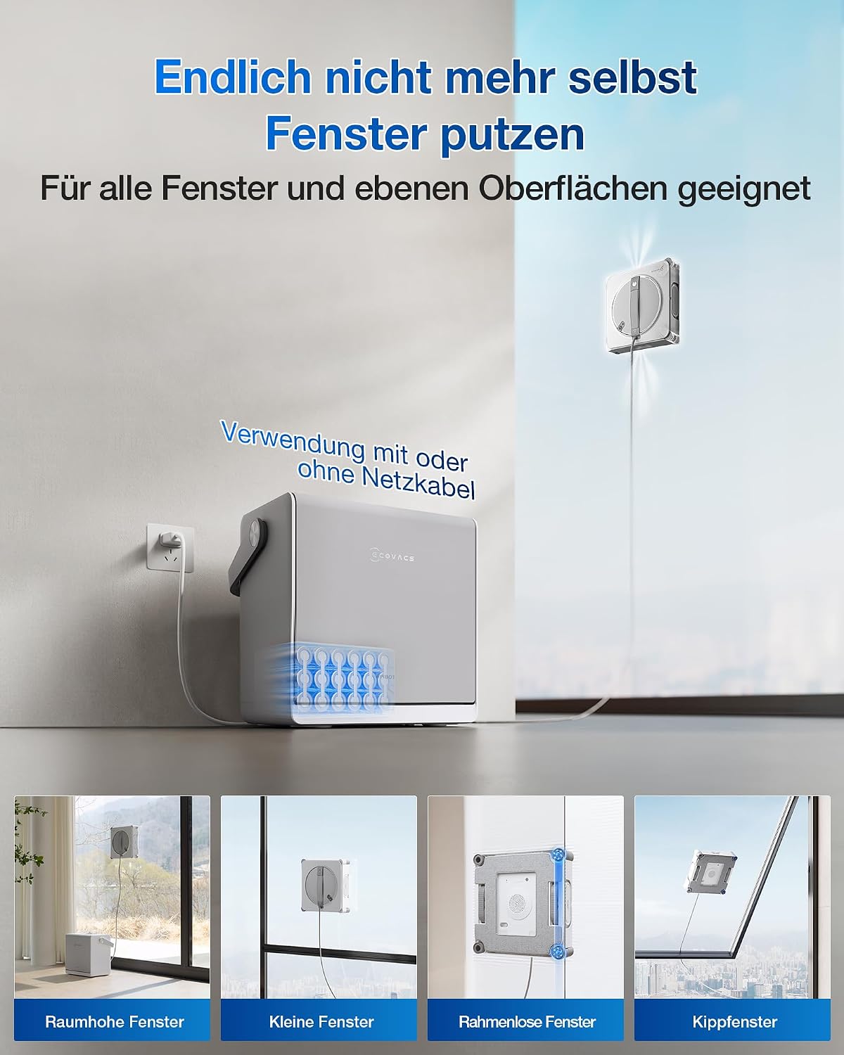 ECOVACS Winbot W2S Omni Window Cleaning Robot with Multifunctional Station