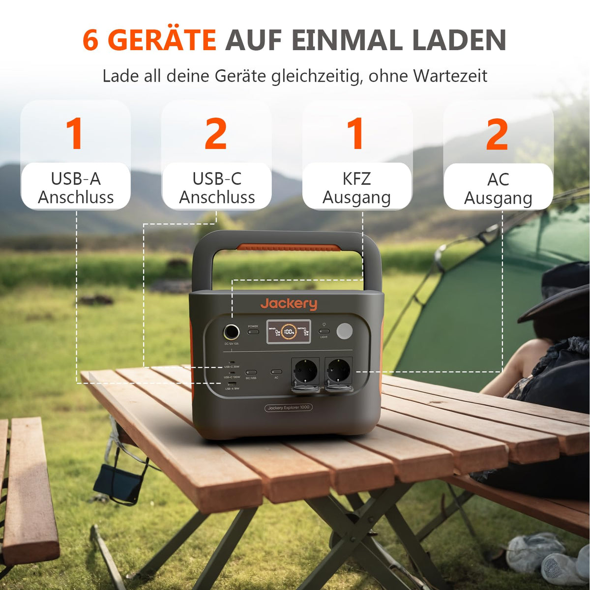Jackery Explorer 1000 v2 Powerstation mit 100W Solarpanel
