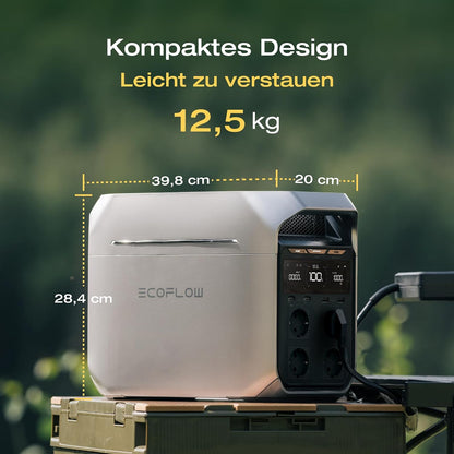 EF ECOFLOW Delta 3 Plus Portable Power Station, 1024 Wh LiFePO4 Battery, Fully Charged in 56 Minutes, 1800 W (3600 W Peak) Solar Generator for Emergency Power Supply, Camping