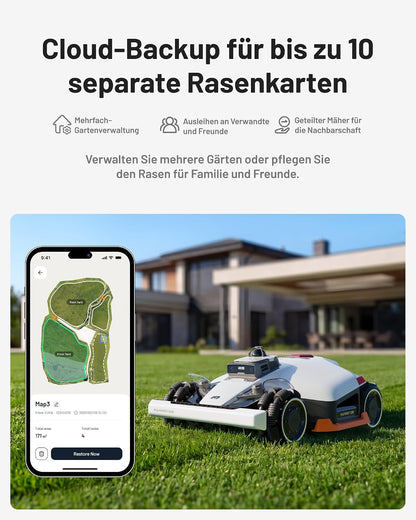 MAMMOTION LUBA 3 AWD Mähroboter mit Garage+Reinigungsständer