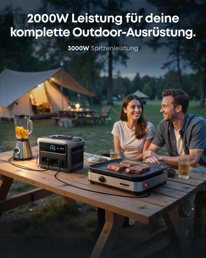 Anker SOLIX C1000 Gen 2 Tragbare Powerstation mit 100W Solarpanel, Camping