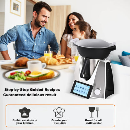 NewKern KE-7001 PRO Küchenmaschine mit Kochfunktion & WLAN – All-in-One Smart Cooking Roboter mit Touchscreen, Integrierte Rezepte, Waage, Dampfgarer, Kneten, Zerkleinern, Anbraten