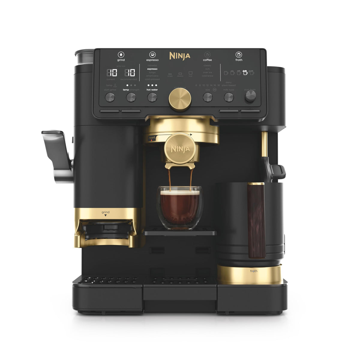 Ninja Luxe Café Pro David Beckham 3-in-1-Kaffeemaschine Schwarz und Gold