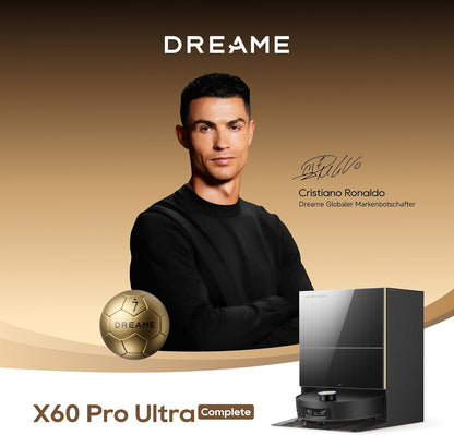 DREAME X60 Pro Ultra Complete, Robot Vacuum and Mop, Dual UltraExtend Arm, Dual AI Cameras, 10cm Obstacle Crossing, 42 000 Pa, Auto-Empty, 100°C Mop Self-Cleaning, and 100% Detangling