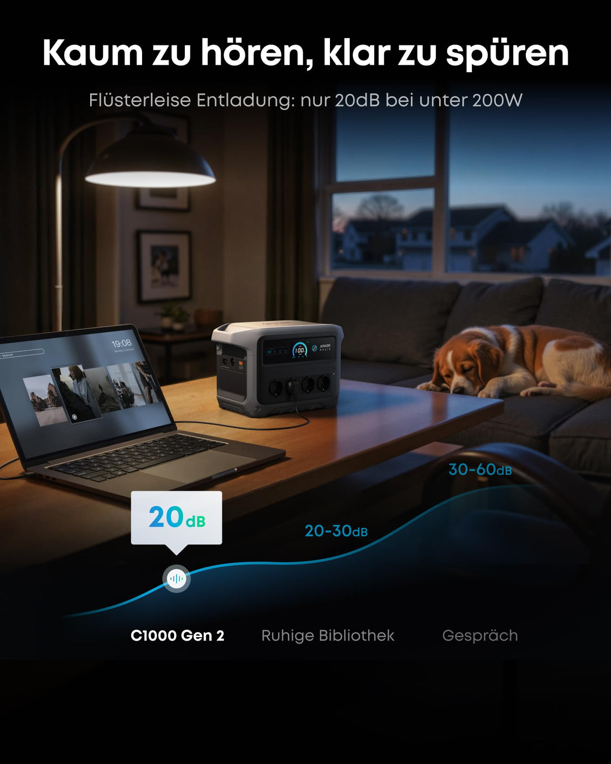 Anker SOLIX C1000 Gen 2 Tragbare Powerstation mit 100W Solarpanel, Camping