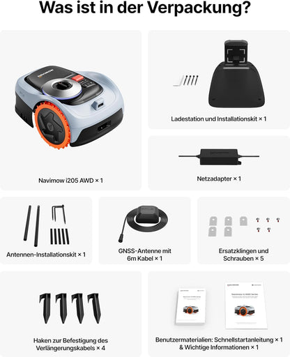 Segway Navimow i205 AWD Mähroboter mit Garage S, für 500 m², NRTK+Vision