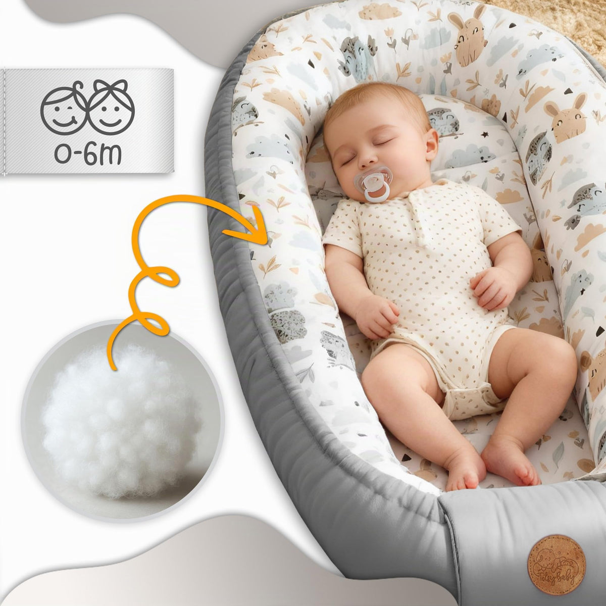 Babynest babynestchen neugeborene 90 x 50 cm baby nestchen tragbar nest für bett kinder kuschelnest coccon für jungen und mädchen galaxie