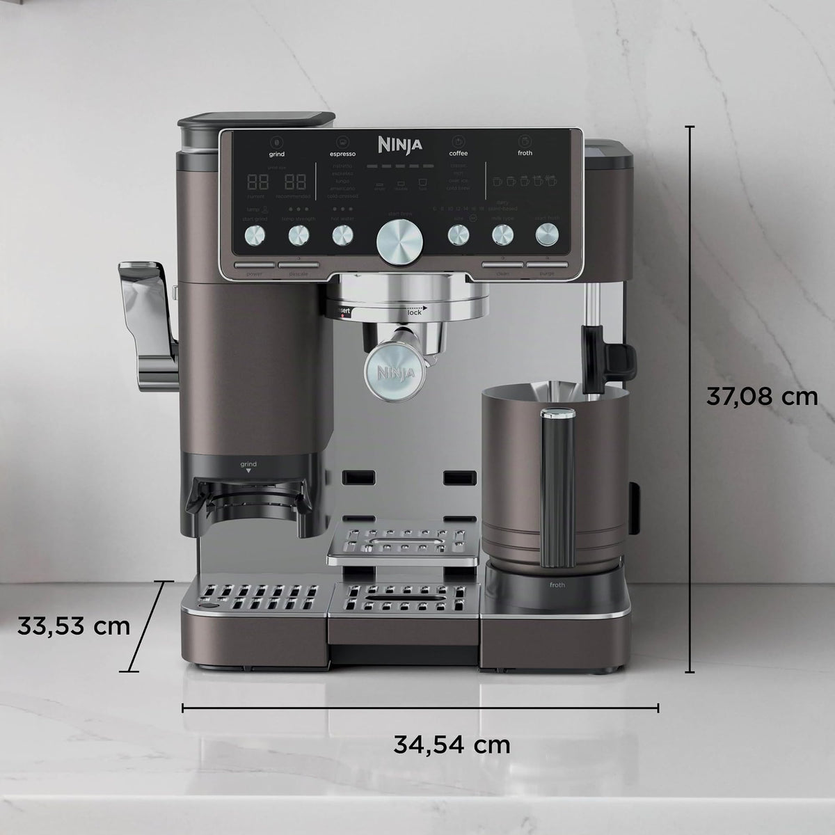 Ninja Luxe Pro 3-in-1-Kaffeemaschine mit Mahlwerk, ES701EUBR