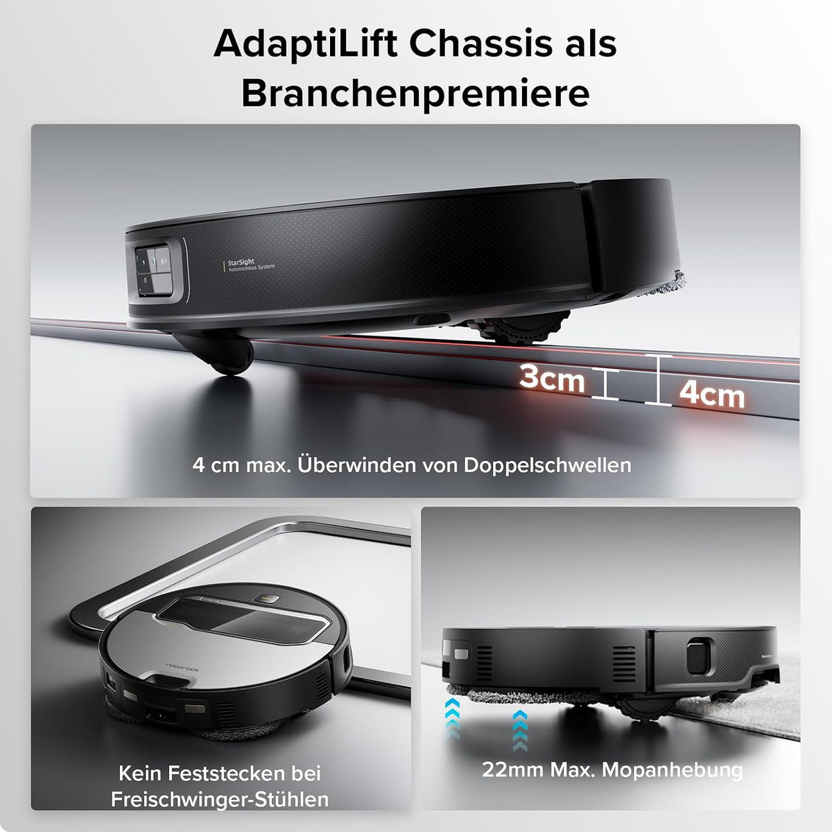 roborock Saros Z70 Saugroboter mit Wischfunktion, OmniGrip Arm, KI-gestützt