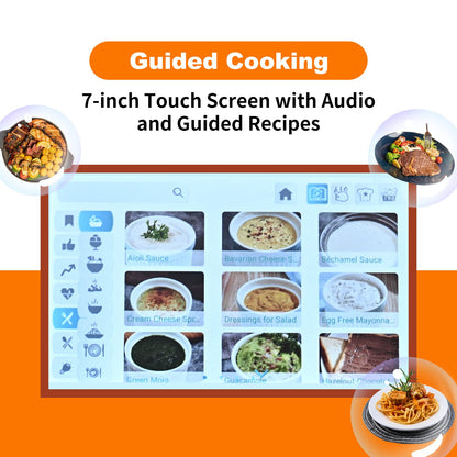 NewKern KE-7001 PRO Küchenmaschine mit Kochfunktion & WLAN – All-in-One Smart Cooking Roboter mit Touchscreen, Integrierte Rezepte, Waage, Dampfgarer, Kneten, Zerkleinern, Anbraten