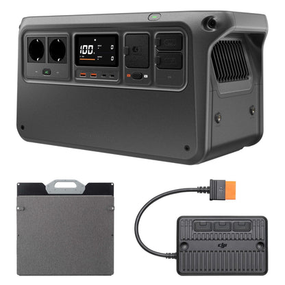 DJI Power 1000 V2 tragbare Powerstation, 200W faltbares Solarpanel, 1024 Wh LFP-Akku, 2600 W stabile Ausgangsleistung, in 37 Min. von 0% auf 80%, maximale Sicherheit, Camping, Stromausfall