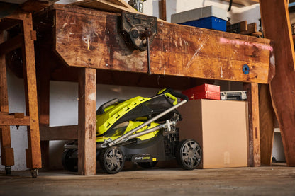 RYOBI 18 V ONE+ Akku-Rasenmäher RY18LMX37A-150, 37 cm Schnittbreite, bürstenloser Motor, inkl. 1 x 5,0Ah Akku & Ladegerät, für Rasenflächen bis 350 m²